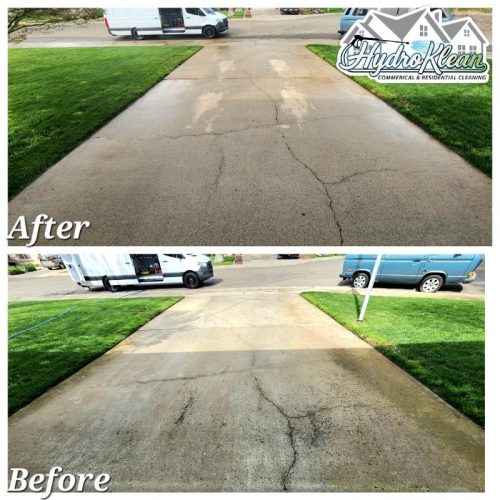 Driveway concrete cleaning